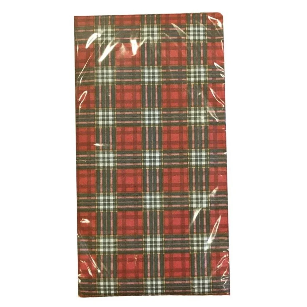 Christmas Tartan Plaid Paper Napkins 40 ct Guest Towels Buffet Decoupage Red